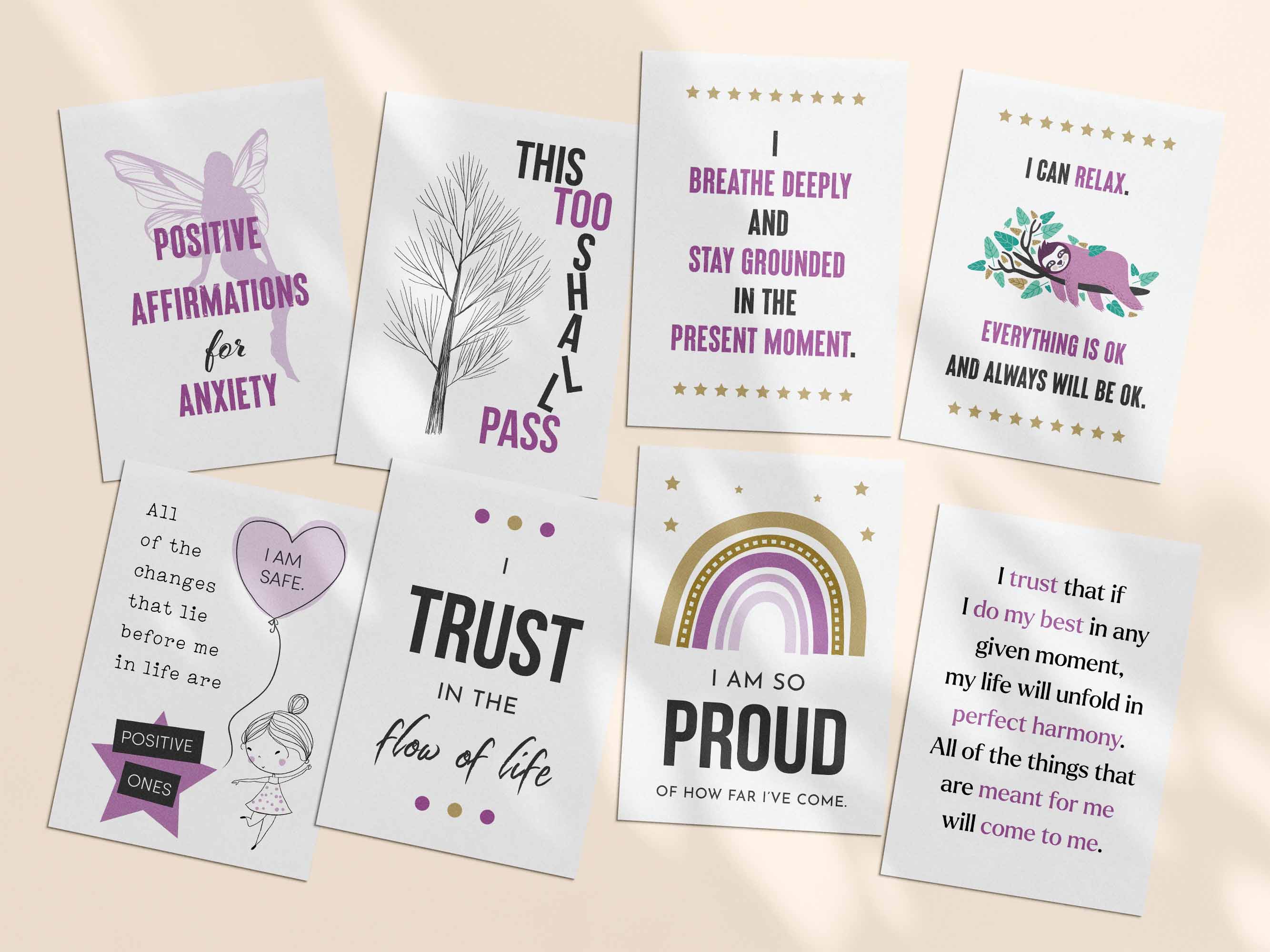 39 printable positive affirmation cards for anxiety