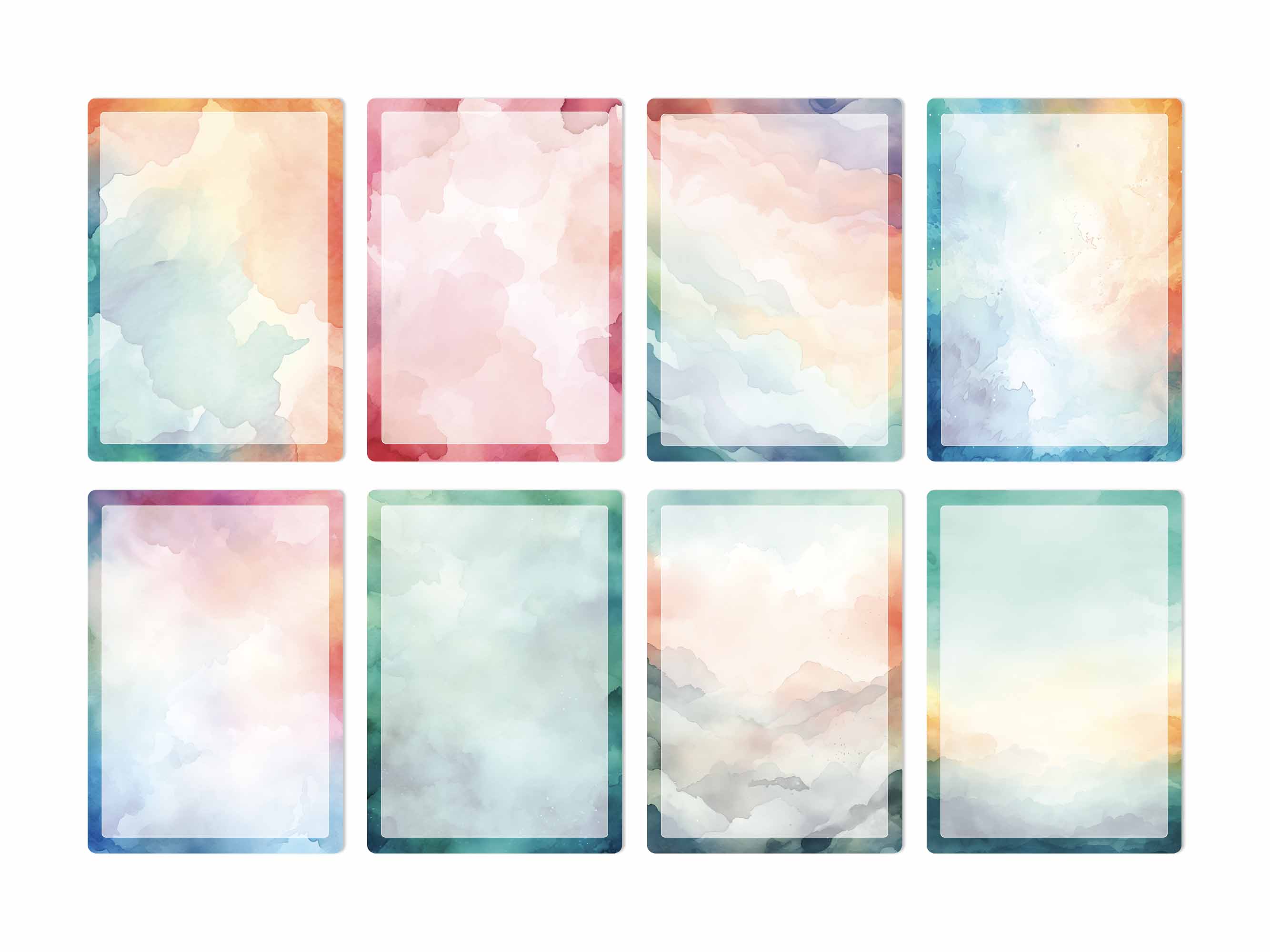 16 printable blank watercolor affirmation cards