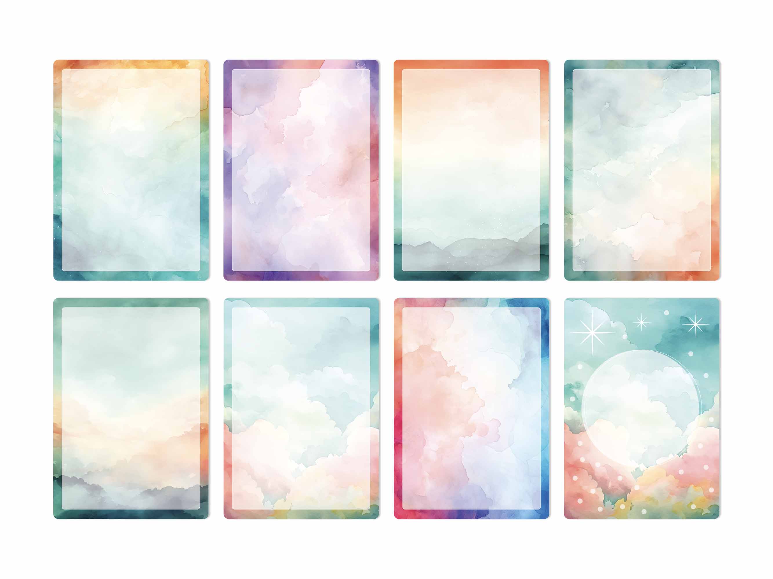 16 printable blank watercolor affirmation cards