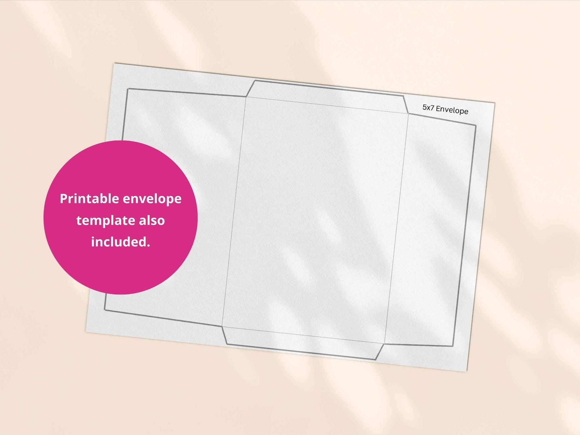 Printable envelope template - both an A4 and US Letter envelope template are included in this download.