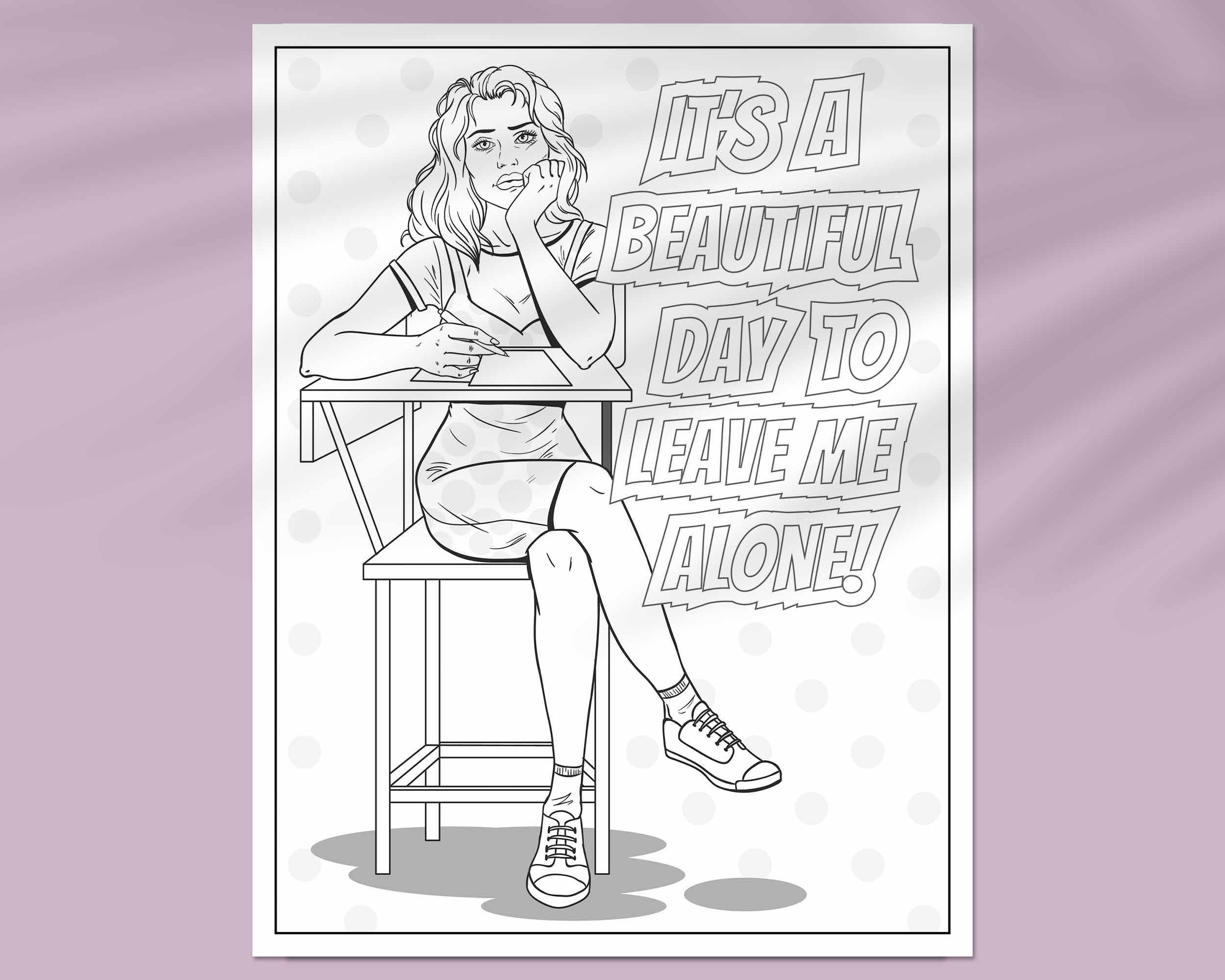 Funny adult coloring page 2